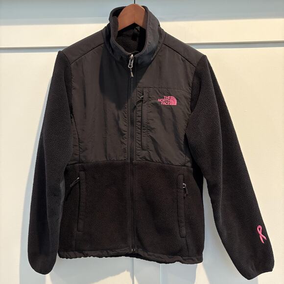 North Face Jacket Womens Medium Breast Cancer Pink Ribbon Polartec Fleece Zip - Picture 1 of 15